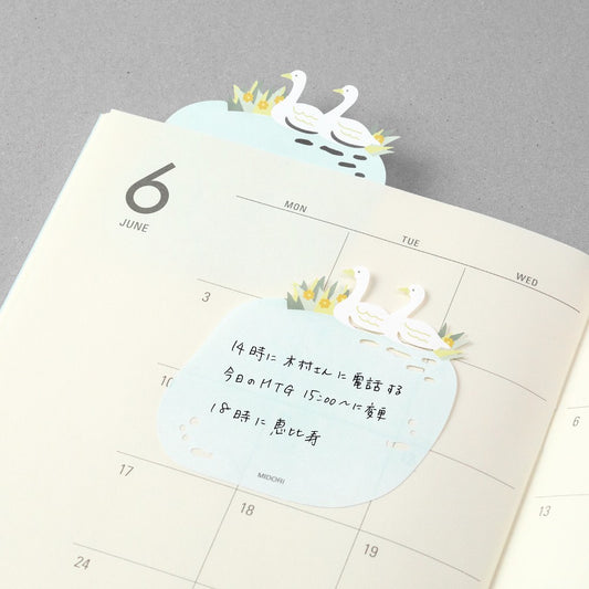 Midori Katanuki Fusen Sticky Notes Swan