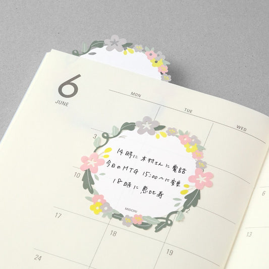Midori Katanuki Fusen Wreath Sticky Notes