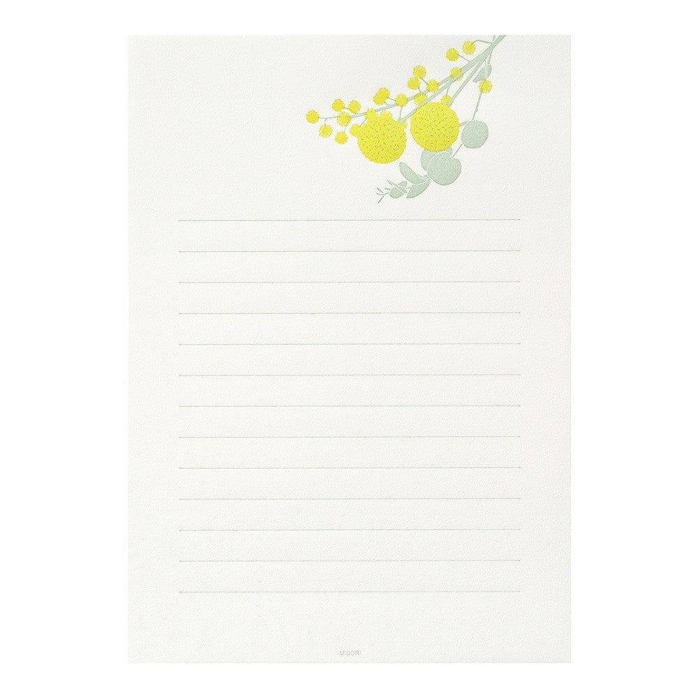 Midori 461 Letterpress Yellow Bouquet Stationery