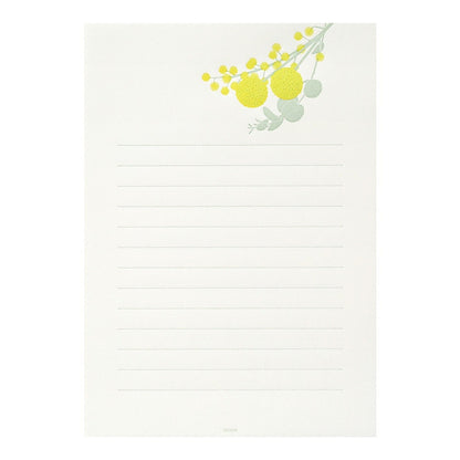 Midori 461 Letterpress Yellow Bouquet Stationery
