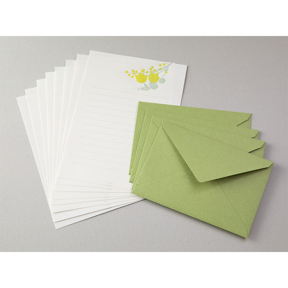 Midori 461 Letterpress Yellow Bouquet Stationery