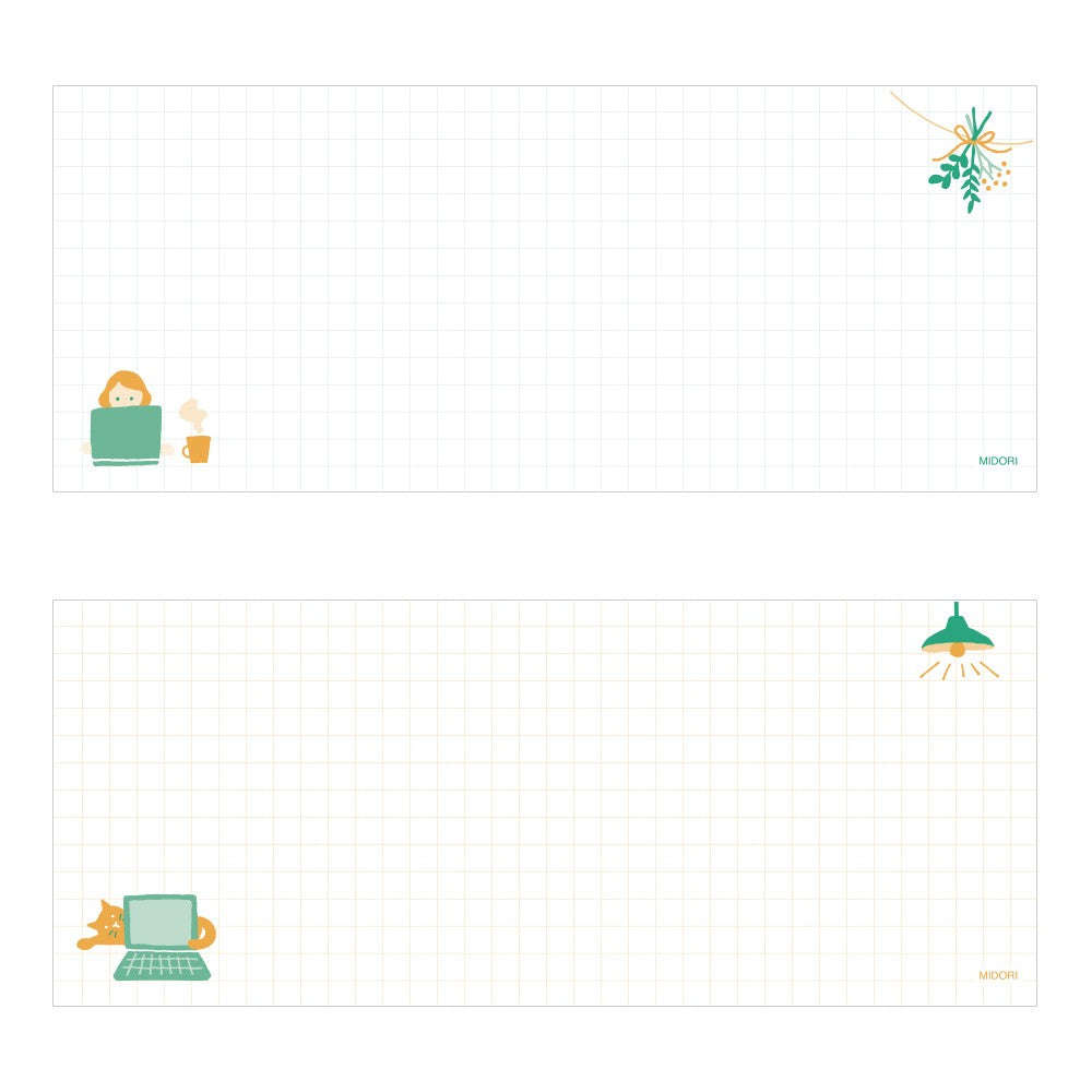 Midori Stand Memo Pad Horizontal Grid Notes