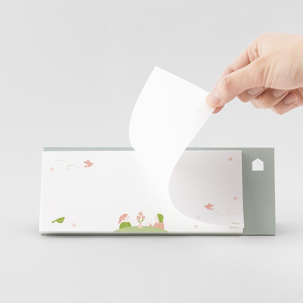 Midori Stand Memo Pad Horizontal Notes - Message