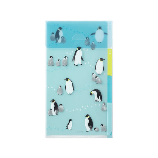 Midori A5 Slim folder with flap | Penguins