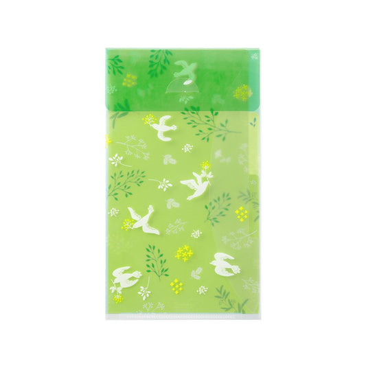 Midori A5 Slim folder with flap | White birds