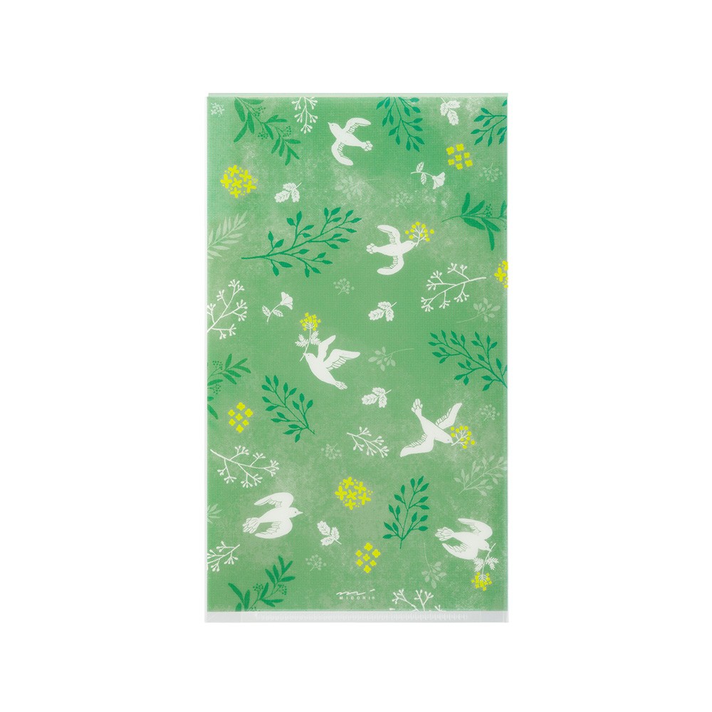 Midori A5 Slim folder with flap | White birds