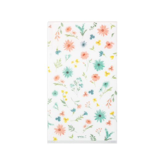 Midori A5 Slim Folder with Flap | Flowers