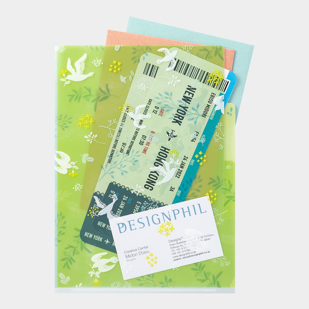 Midori A5 Folder | White Birds