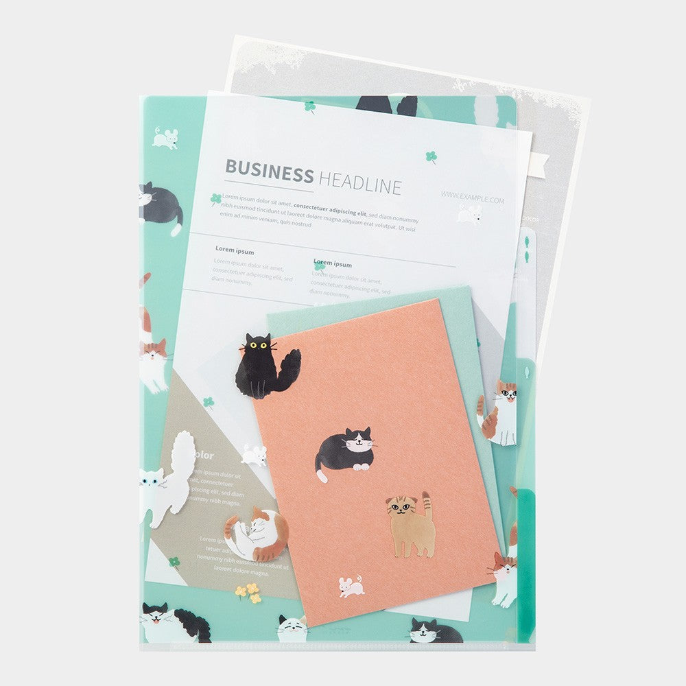 Midori A4 Folder | Cats