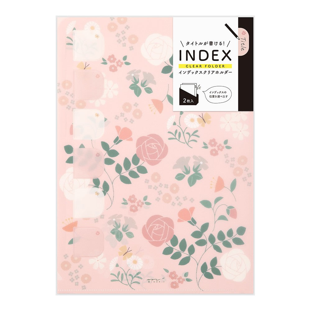 Midori Index Clear Folder A4 | Flowers