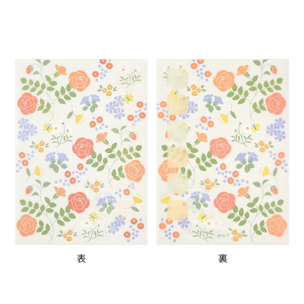 Midori Index Clear Folder A4 | Flowers
