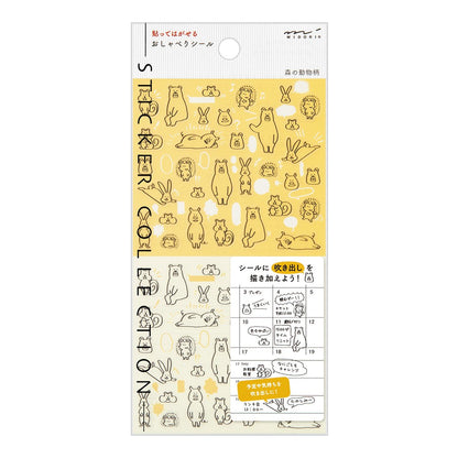 Midori Sticker Collection Forest Animals Chat Stickers