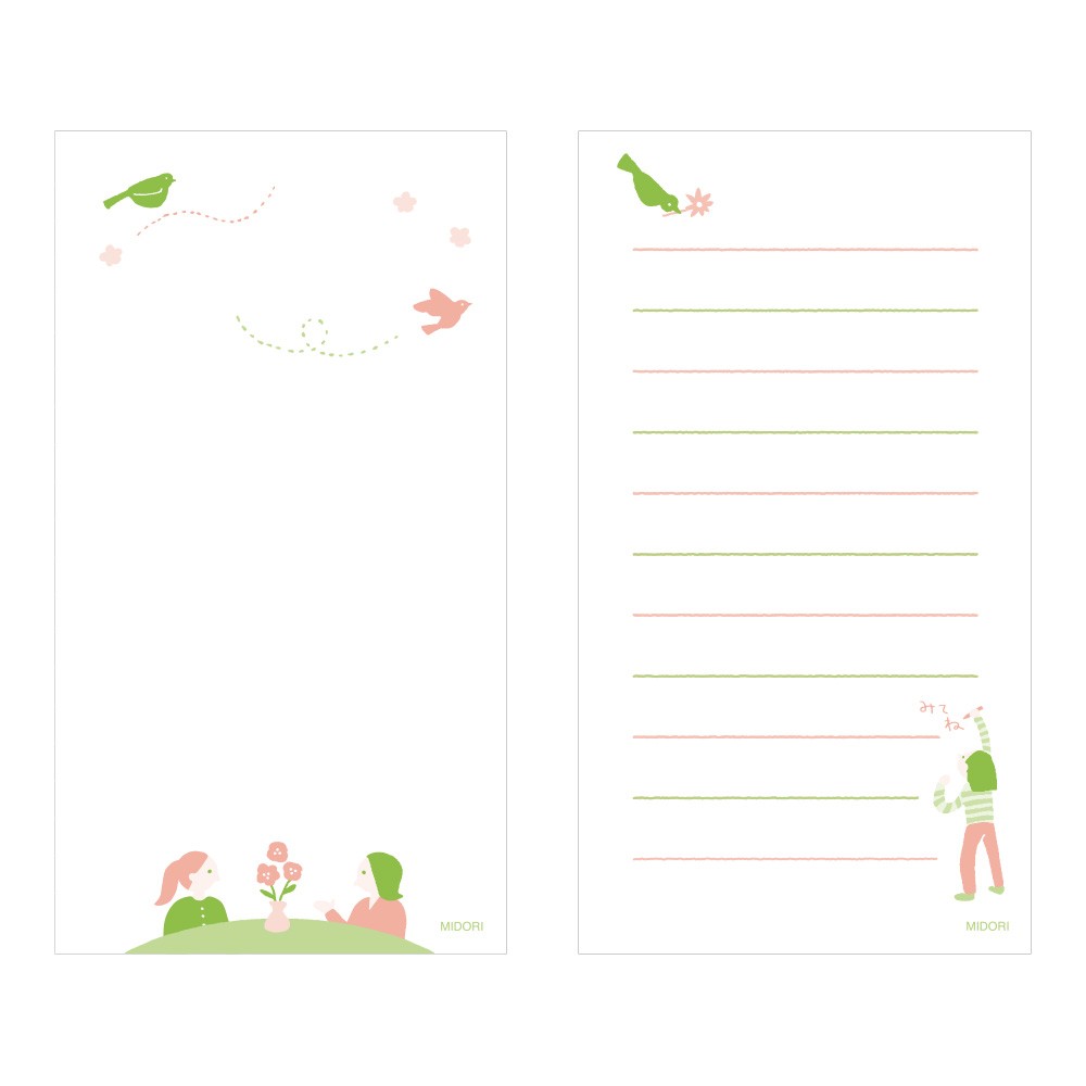 Midori Stand Memo Pad Vertical - Message
