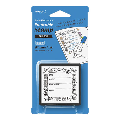 Pieczątka Midori Paintable Pre-inked Stamp Going-out record