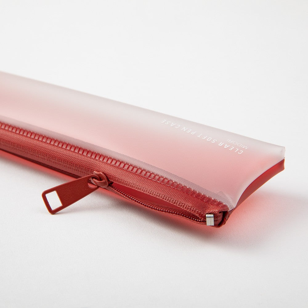 Piórnik Midori Clear Soft Pen Case Czerwony