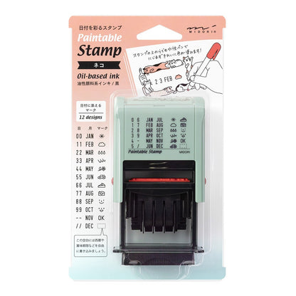 Pieczątka Midori Paintable Stamp Kot