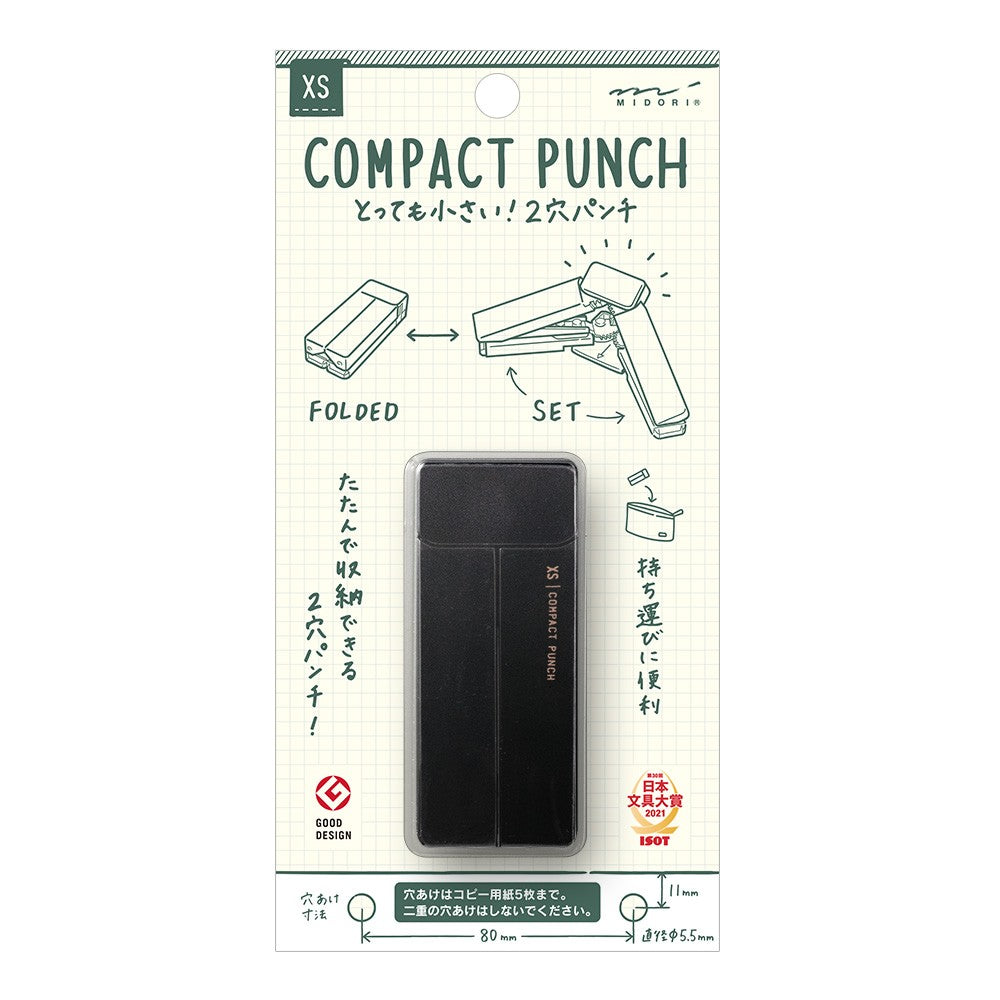 Dziurkacz Midori XS Compact Punch Czarny