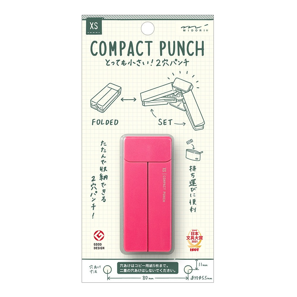 Dziurkacz Midori XS Compact Punch Różowy