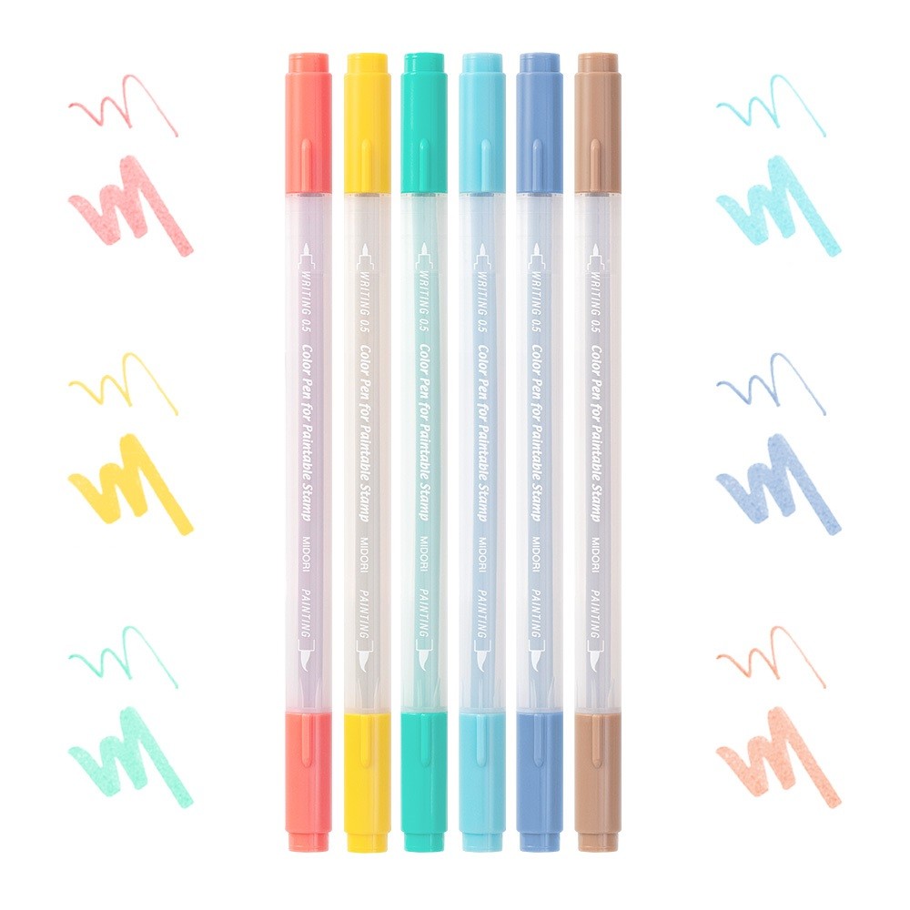 Midori Color Pens for Paintable Stamps Happiness