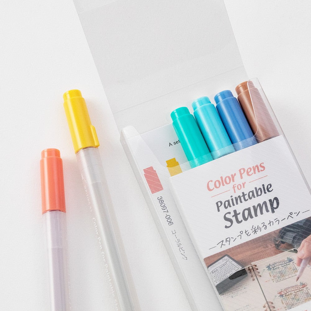 Midori Color Pens for Paintable Stamps Happiness