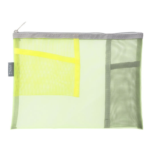 Midori Pen & Tool Pouch Mesh Yellow-Green
