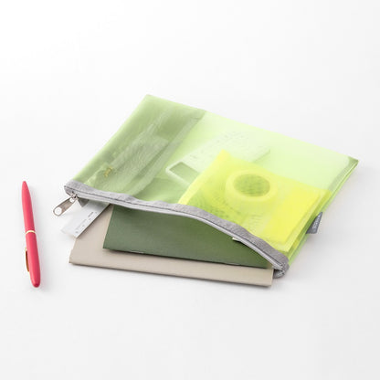 Midori Pen & Tool Pouch Mesh Yellow-Green