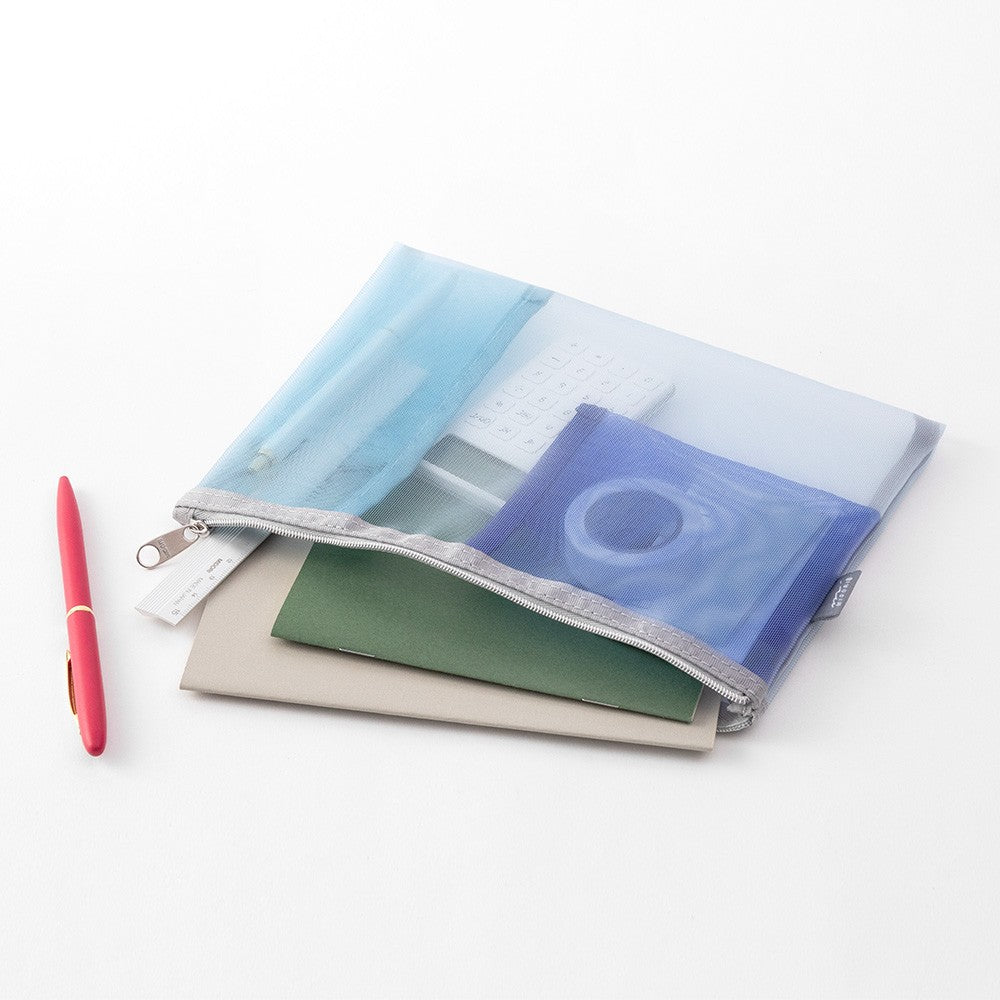 Midori Pen & Tool Pouch Mesh Light Blue