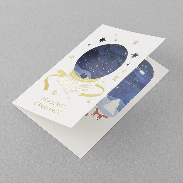 Midori Card with window Snow globe Christmas card