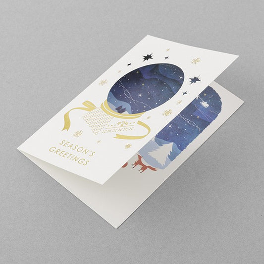 Midori Card with window Snow globe Christmas card