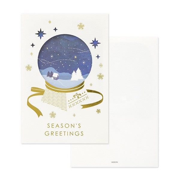 Midori Card with window Snow globe Christmas card