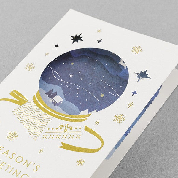 Midori Card with window Snow globe Christmas card