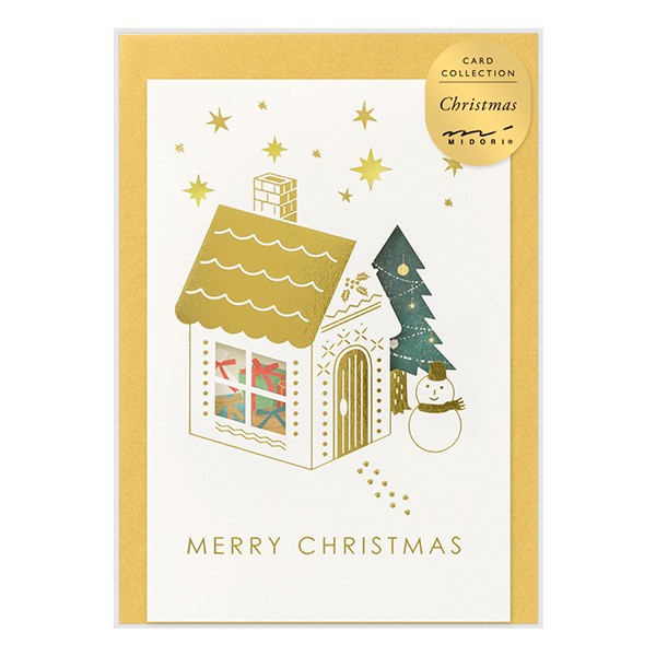 Midori Card Christmas card with a window House