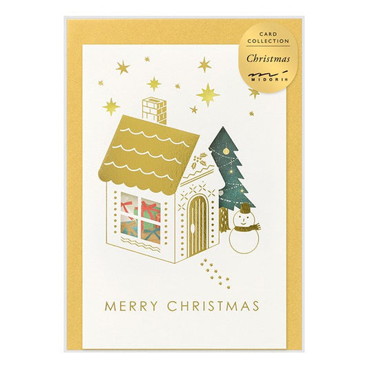Midori Card Christmas card with a window House