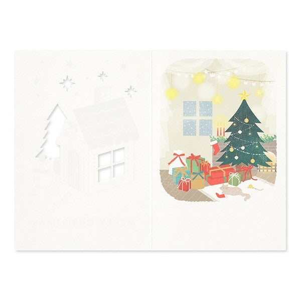 Midori Card Christmas card with a window House