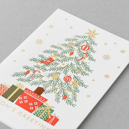 Midori Card Letterpress Christmas Tree Greeting Card