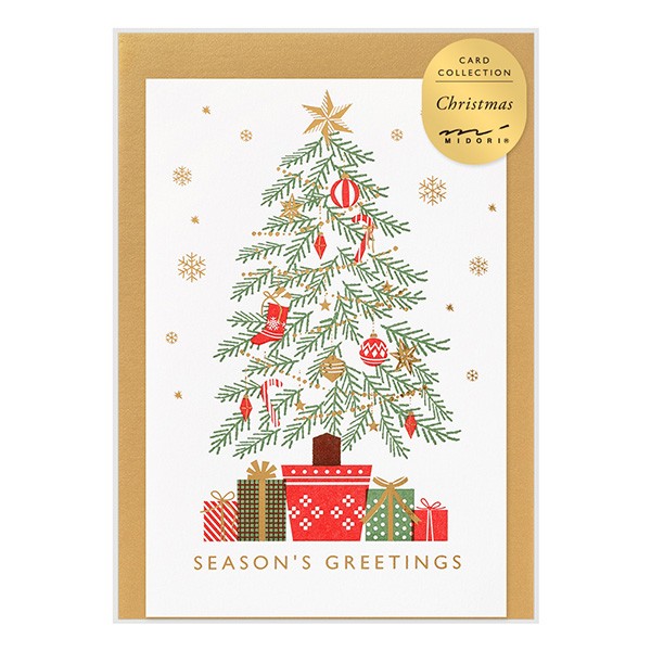 Midori Card Letterpress Christmas Tree Greeting Card