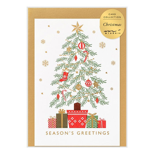 Midori Card Letterpress Christmas Tree Greeting Card