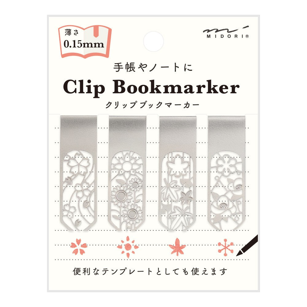 Midori Clip Bookmarkers Flowers A