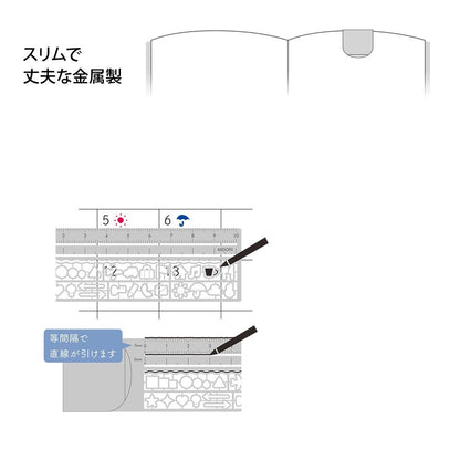 Midori Clip Ruler Silver A