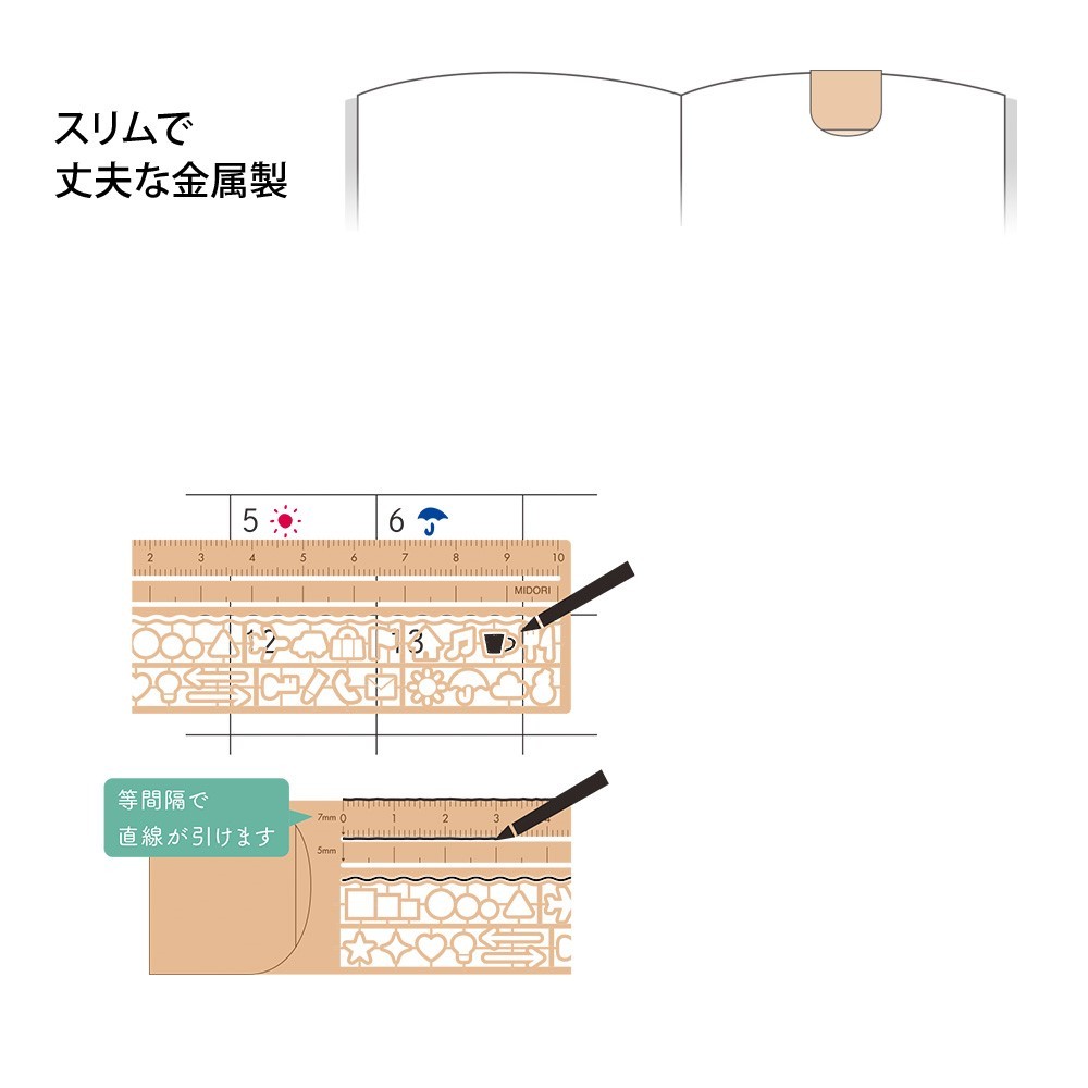 Midori Clip Ruler Copper A