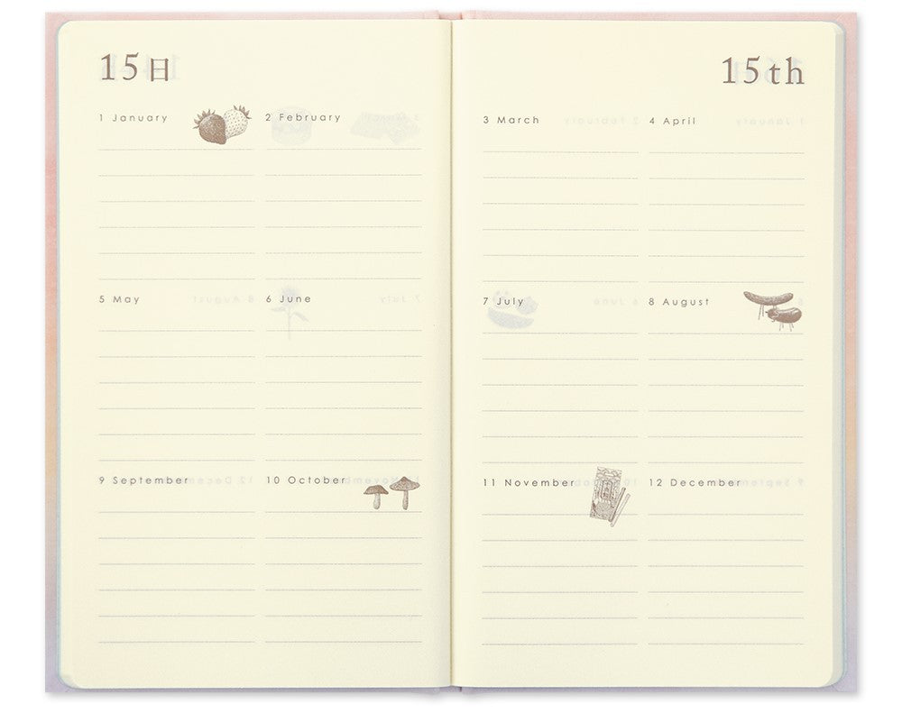 Midori Diary Gate 12-Month Planner | Pink