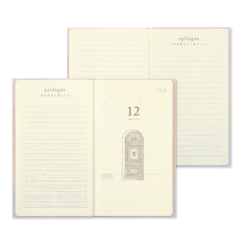 Midori Diary Gate 12-Month Planner | Pink