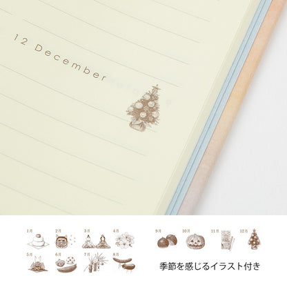 Midori Diary Gate 12-Month Planner | Pink