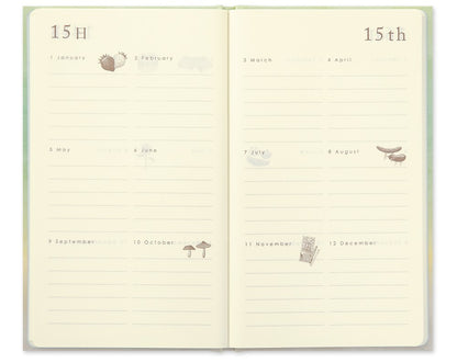 Midori Diary Gate 12-Month Planner | Green