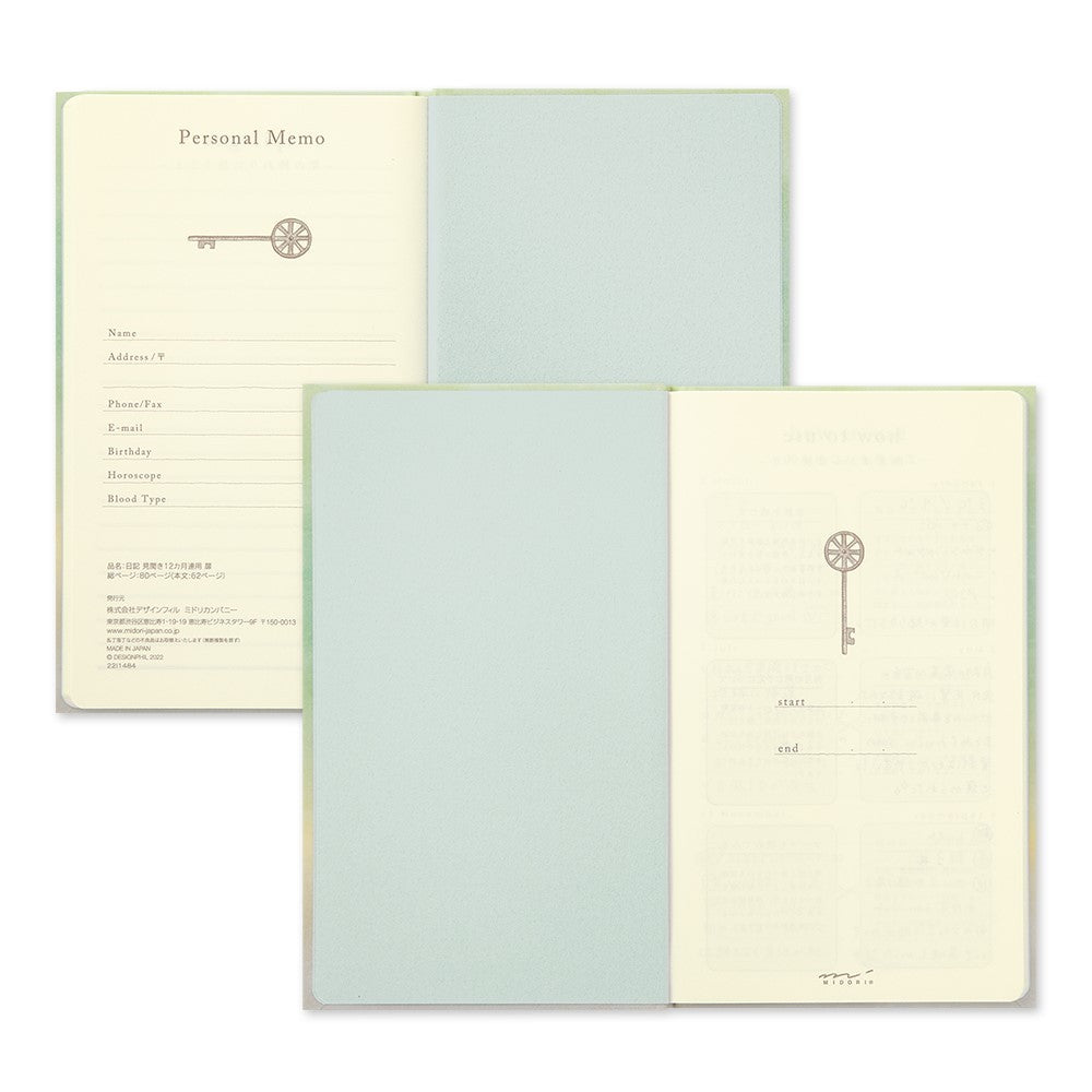Midori Diary Gate 12-Month Planner | Green