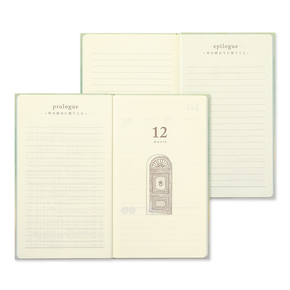 Midori Diary Gate 12-Month Planner | Green
