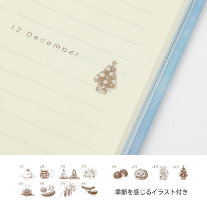 Midori Diary Gate 12-Month Planner | Blue
