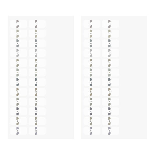 Midori Index Label Chiratto Stickers Numbers Grey