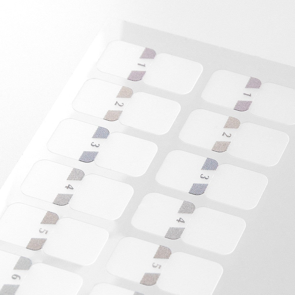 Midori Index Label Chiratto Stickers Numbers Grey