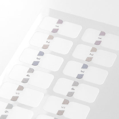 Midori Index Label Chiratto Stickers Numbers Grey